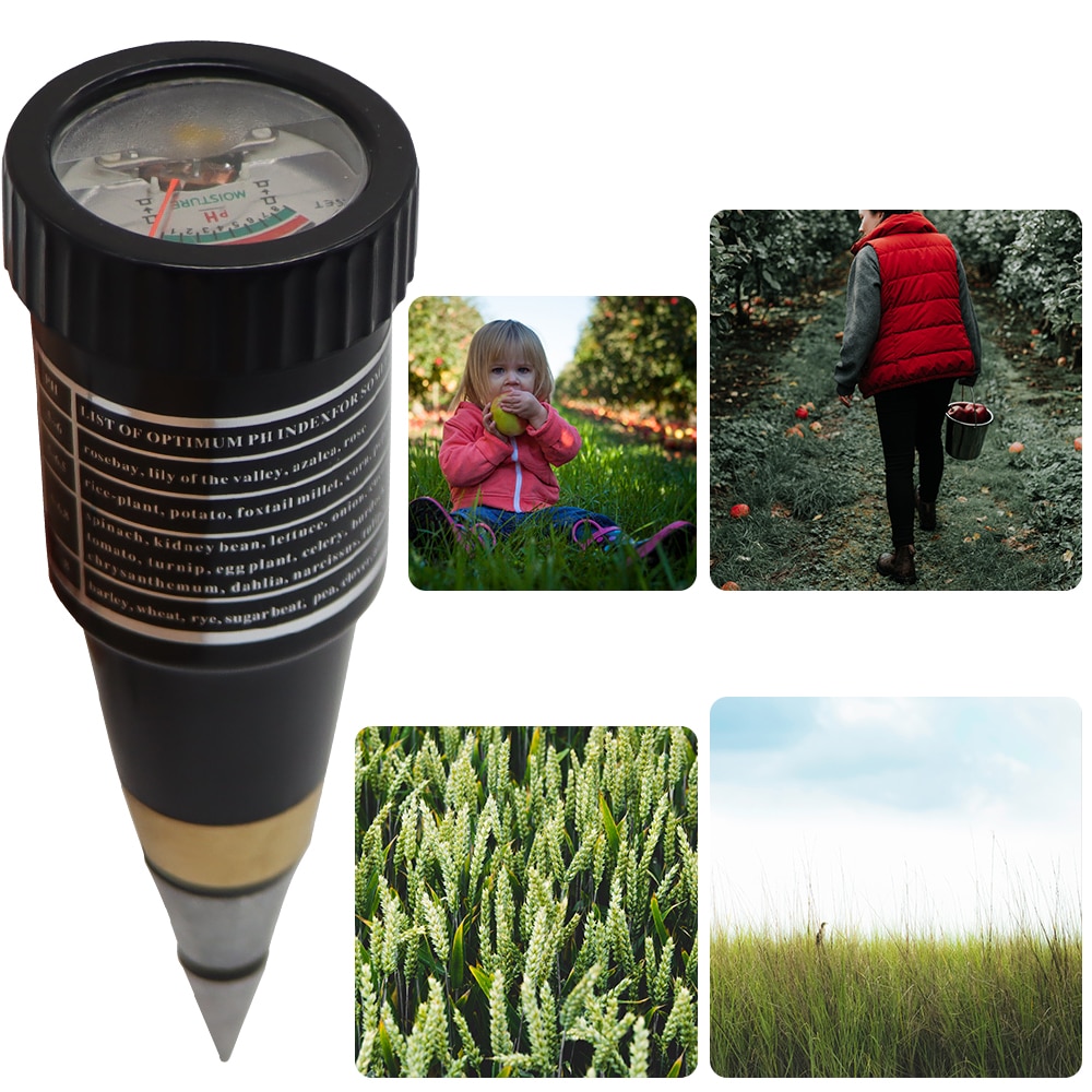 New Soil ph moisture meter handheld moisture humidity meter ph tester for Garden soil Metal probeVT-05 10-80% Hygrometer