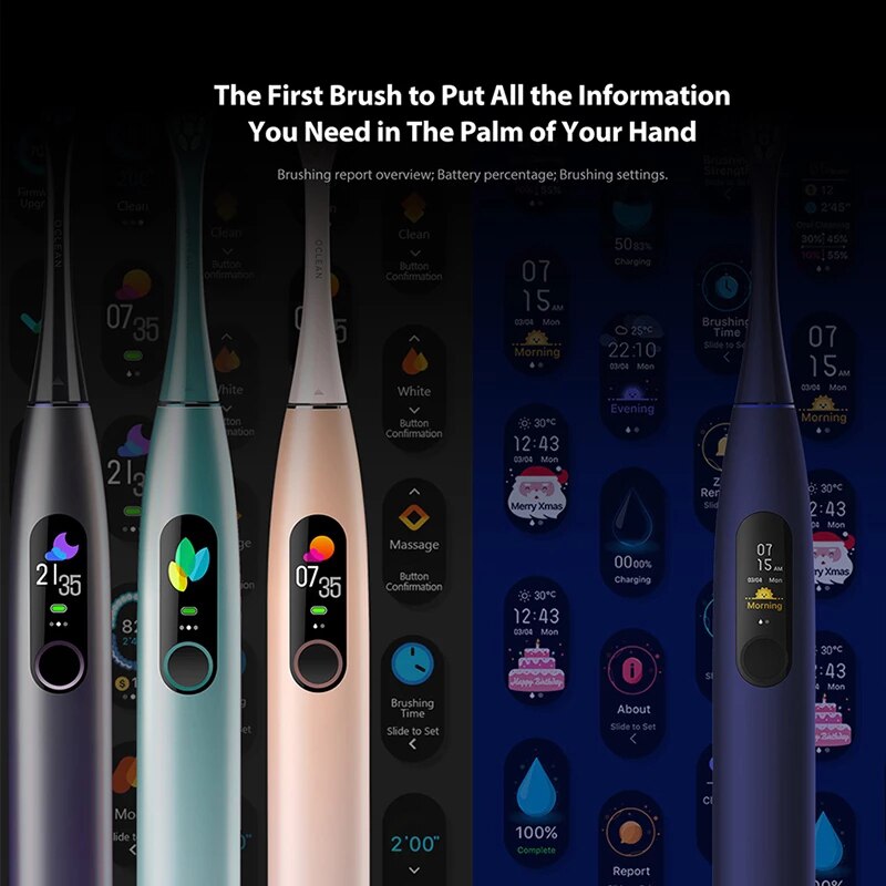 Sonic Electric Toothbrush Color Touch Screen Wireless Fast Charging IPX7 Whitening Teeth