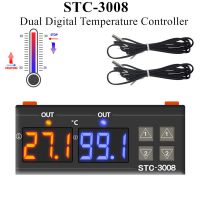STC-3008 Dual Digital Temperature Controller two Relay Output Thermoregulator Thermostat With Heater Cooler 12V 24V 110-220V