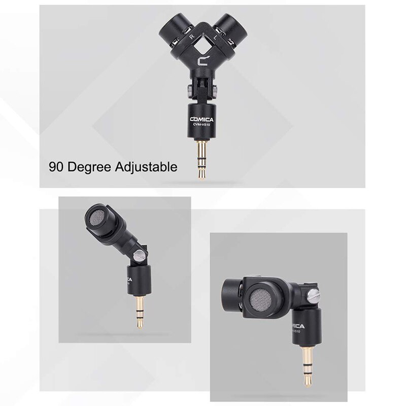 Stereo Microphone CVM-VS10 XY Cardioid Mini Mic for Gopro Camera,Android Smartphone Video Recording((3.5mm TRS)
