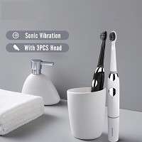 Super Sonic Electric Toothbrushes Portable Ultrasonic Dental Tooth Brush Whitening Toothbrush 2 Modes With Replacement Heads Set