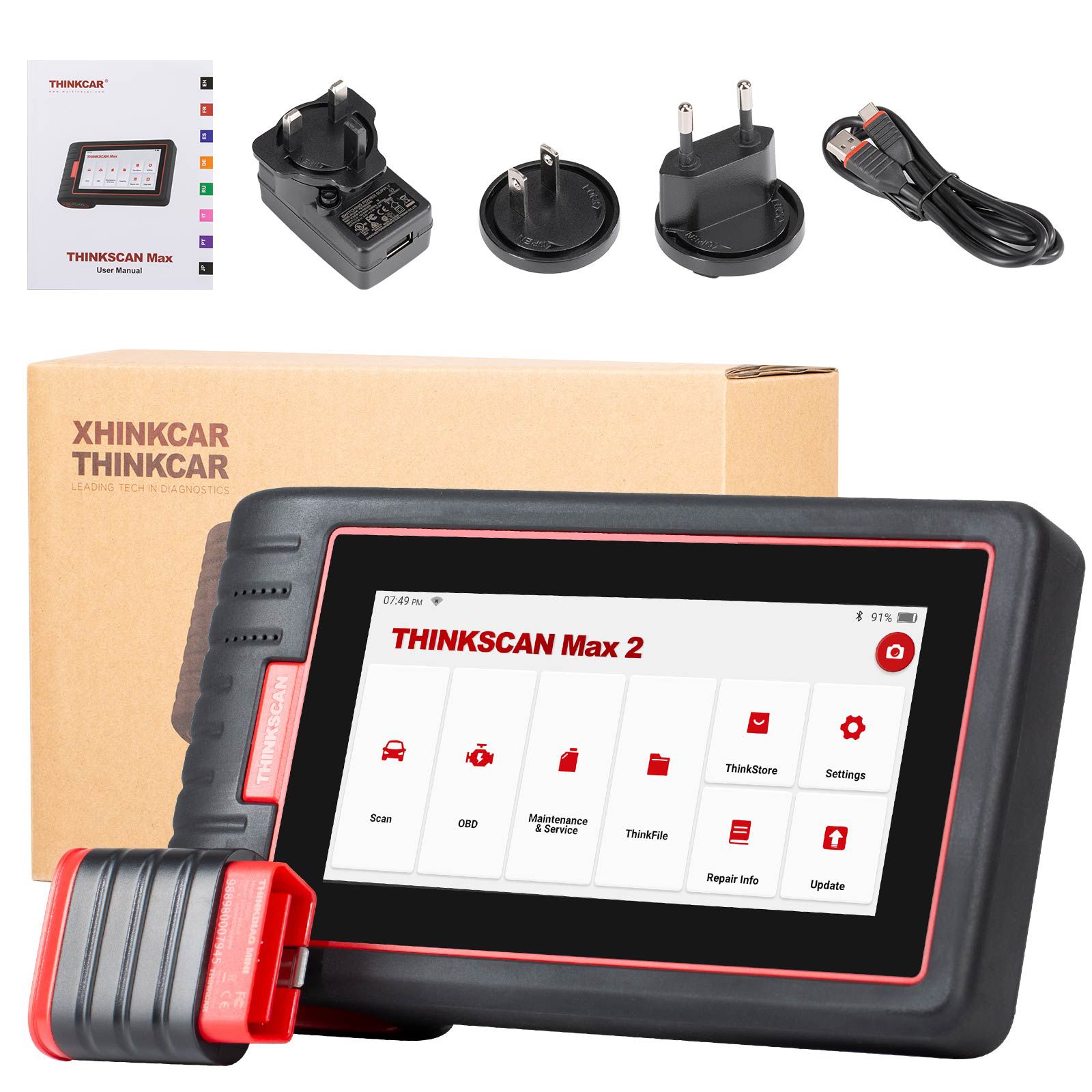 THINKCAR ThinkScan Max All System Car Diagnostic Scanner with 28 Maintenance Functions Lifetime Free Update