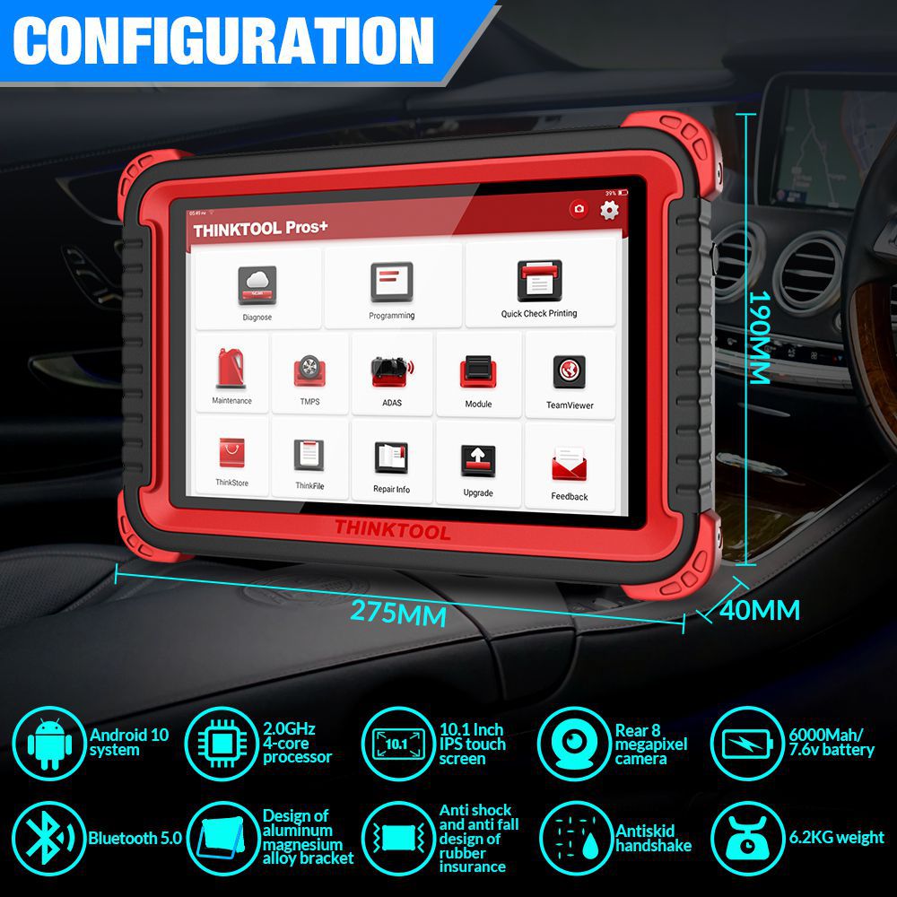 THINKCAR ThinkTool Pros+ diagnostic tools Online Programming obd2 scanner all system key program code reader pk PAD V