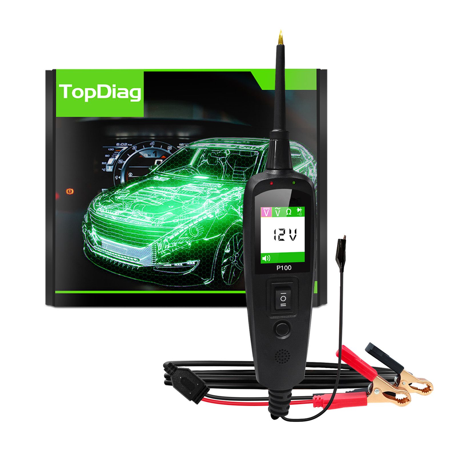 TOPDIAG P100 with 2 Meters Long Automotive Circuit Diagnostic Tester