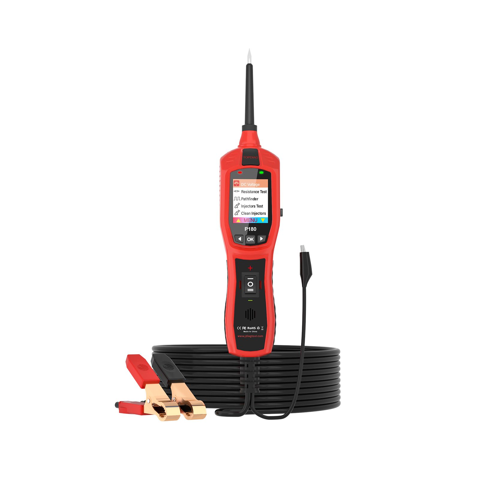 TopDiag P180 for 9-30 Volts Vehicle Electrical System Daignostics Injectors Test Support Cars, Pickups, SUVs, Motorcycles, Excavators, Steamships,