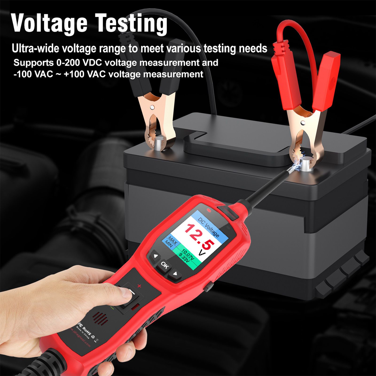 TopDiag P180 for 9-30 Volts Vehicle Electrical System Daignostics Injectors Test Support Cars, Pickups, SUVs, Motorcycles, Excavators, Steamships,