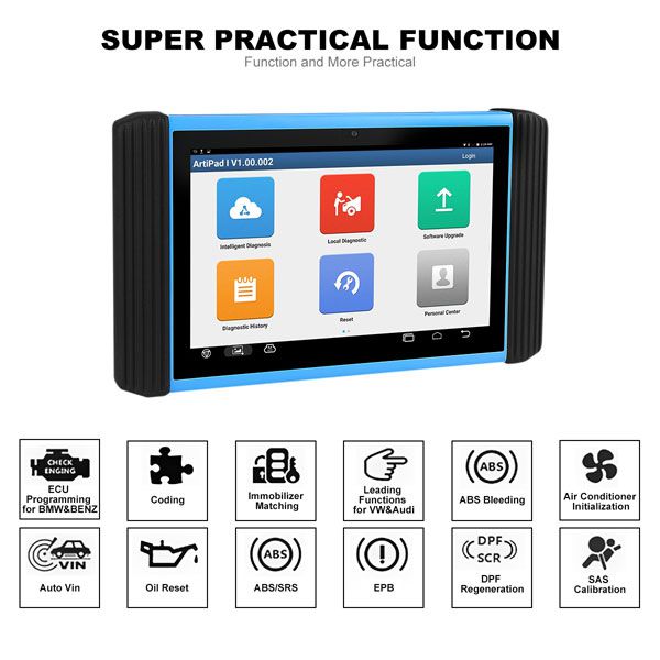 WiFi TOPDON ArtiPad I Tablet OBDII Diagnostic Scan Tool  Support ECU Coding and Reprogramming Batter than Autel MaxiSys Elite