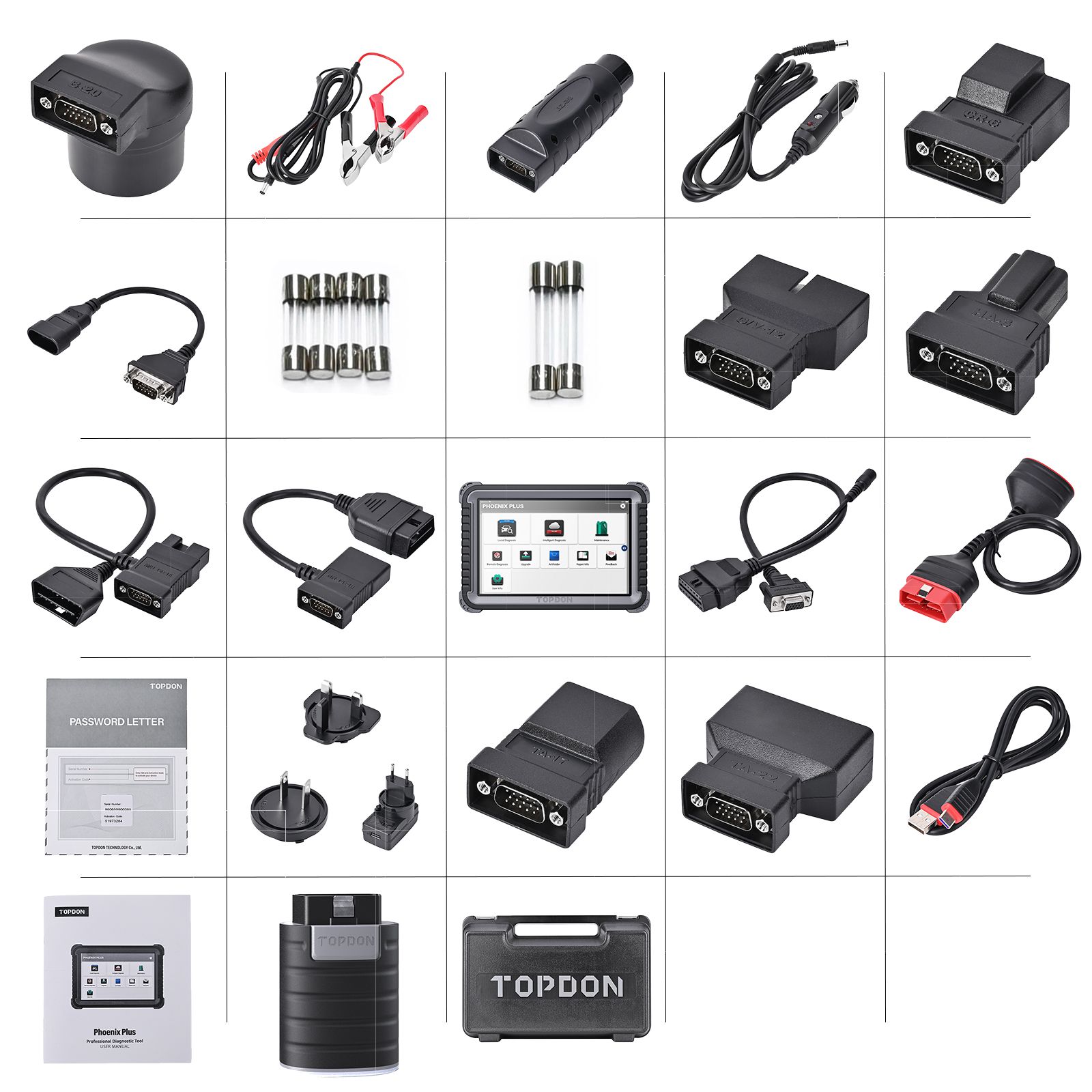 TOPDON Phoenix Plus Integrated Diagnostic Tool Bi-Directional Control Topology Mapping 41 Maintenance Services ECU Coding VAG 2 Years Update