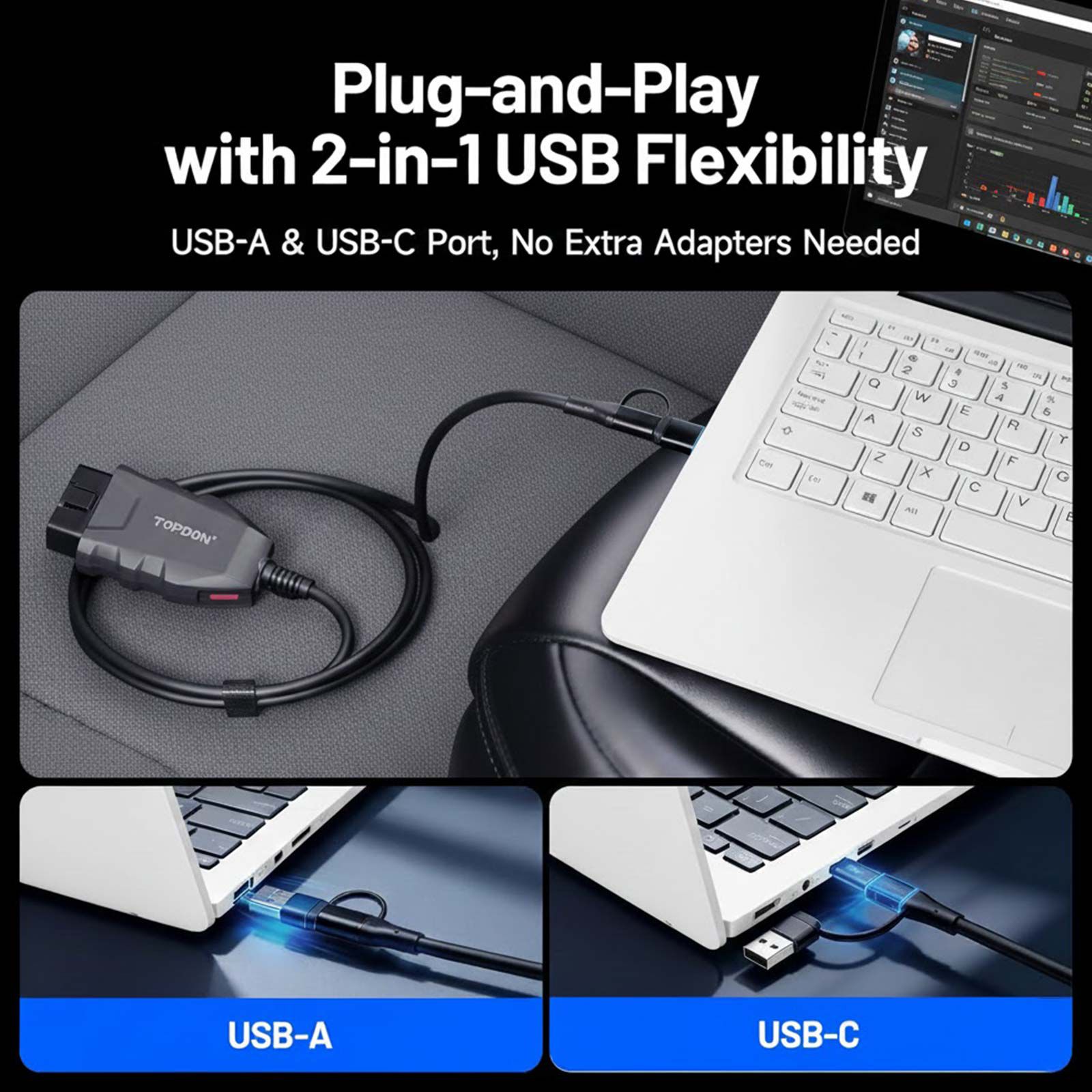 2025 TOPDON RLink X3 J2534 Pass-thru Programmer for US Vehicle Brands for GM, Ford, and Chrysler