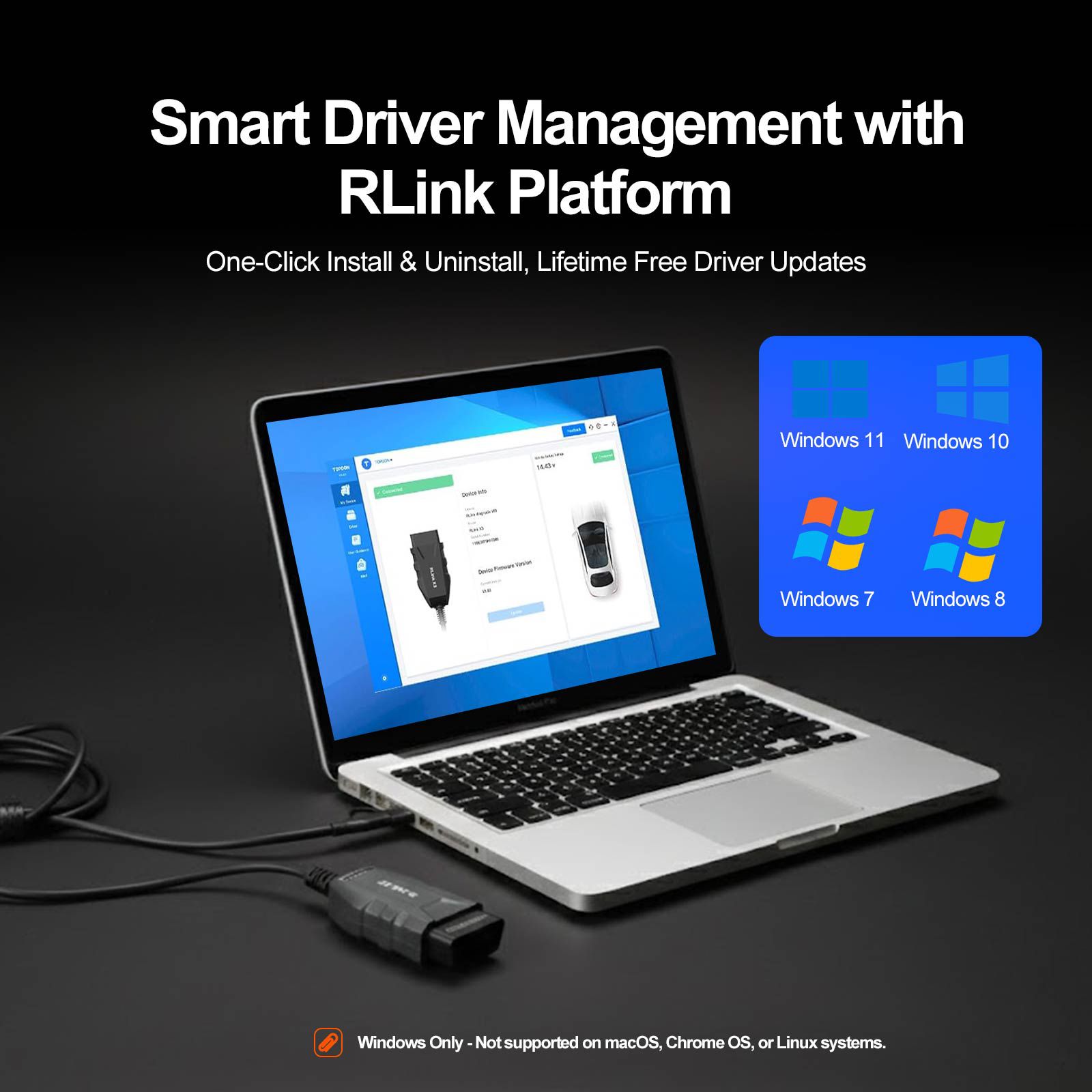 2025 TOPDON RLink X3 J2534 Pass-thru Programmer for US Vehicle Brands for GM, Ford, and Chrysler