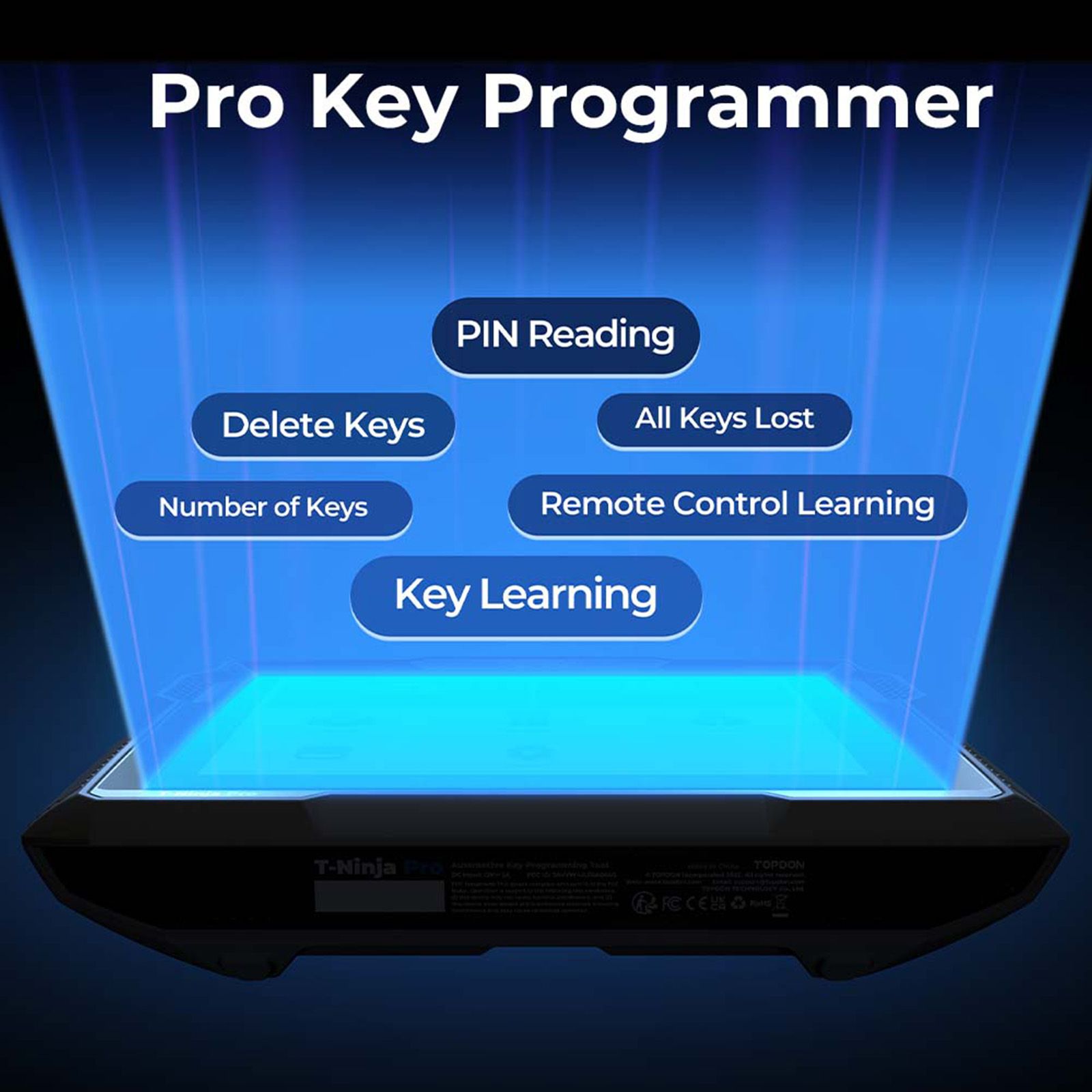 TOPDON T-Ninja Pro Key Programmer Key Learning Remote Control Learning PIN Reading Delete Keys All Keys Lost OBD2 Scanner