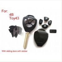 Remote Key Shell 4 Button With Sticker for Toyota 5pcs/lot