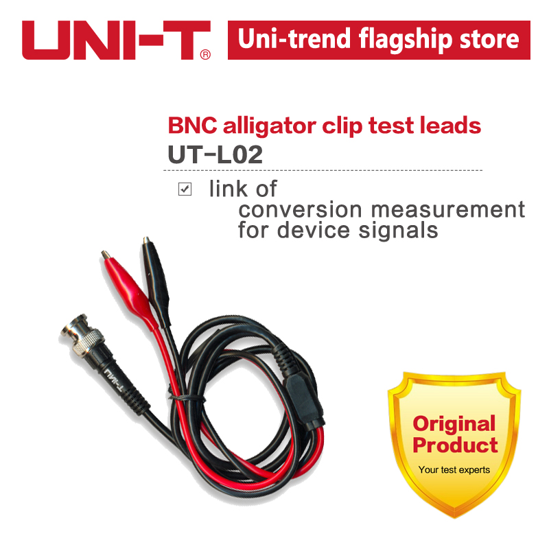 UNI-T Alligator Clip Test Leads UT-L02 1Pcs Crocodile Clips Cable Multimeter Test Leads Multimeter Wires Measuring Tool