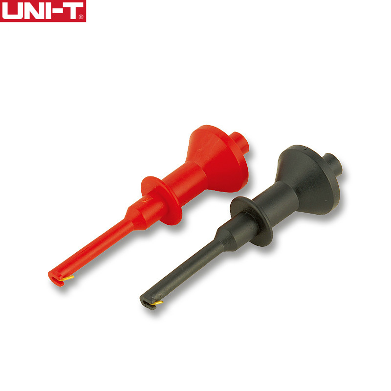 1 Pair UNI-T UT-C01 Multimeter Wire Lead Test Hook Clip Clamp Extension Hook Probe Testing Clip 4mm Aperture Direct Plug-in