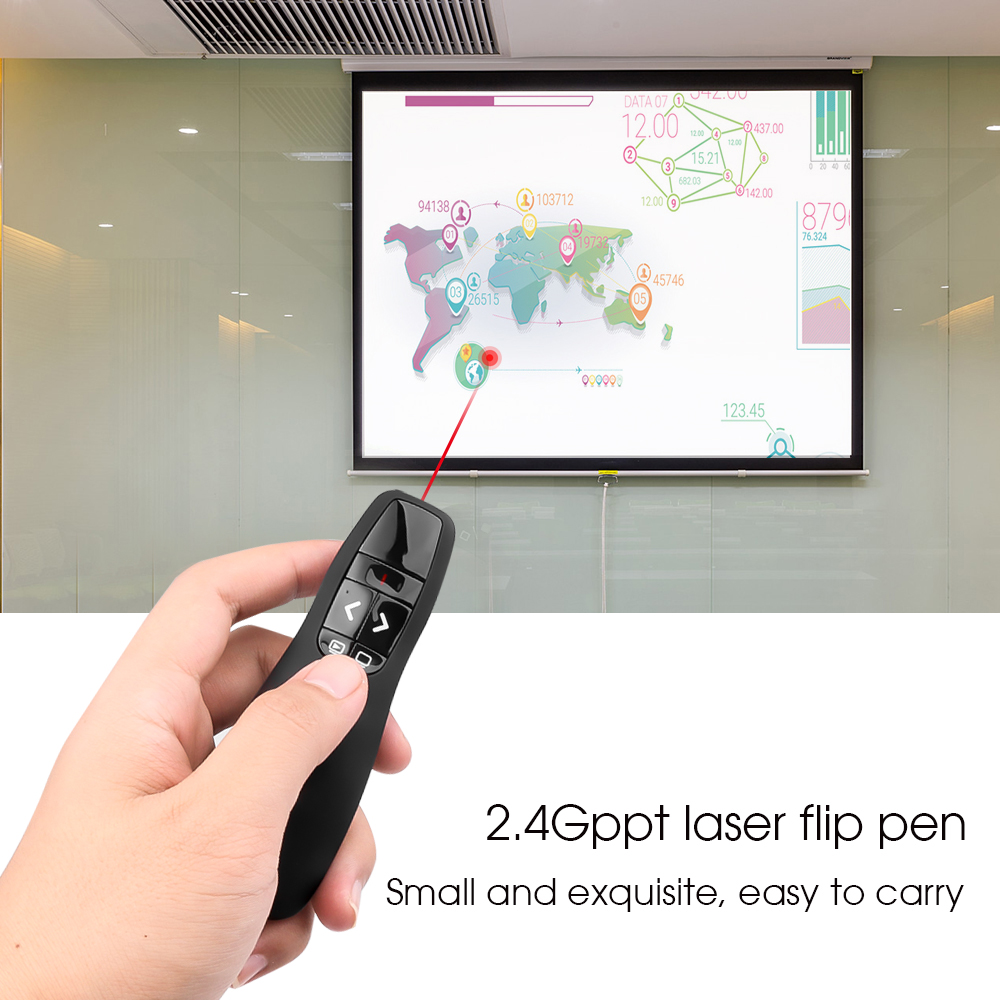 R400 2.4Ghz USB Wireless Presenter Red Laser Pen Pointer PPT Remote Control With Handheld Pointer Pen For PowerPoint