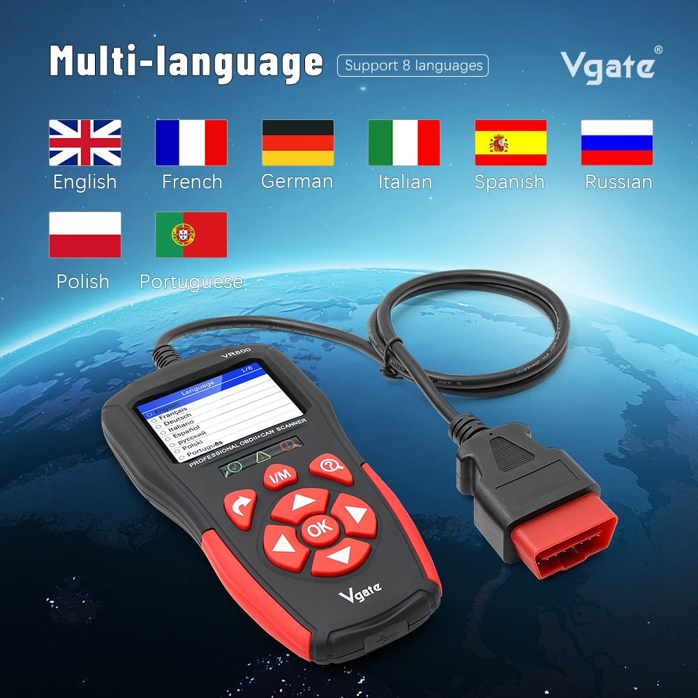 Vgate VR800 OBD2 Scanner Car Diagnostic Auto Scanner Code Reader Scan Tools Automotive Diagnostic Tool OBD 2 PK AS500 ELM327