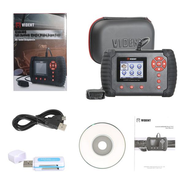 VIDENT iLink400 Full System Single Make Scan tool Supports ABS/SRS/EPB/DPF Regeneration/Oil Reset Update Online Better than Foxwell NT510