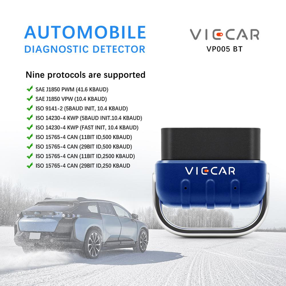Viecar VP005 Viecar VP006 ELM 327 V2.2 Bluetooth 5.0 PIC18F25K80 WIFI ELM327 OBD2 Scanner for Android/IOS OBD Diagnostic Tool