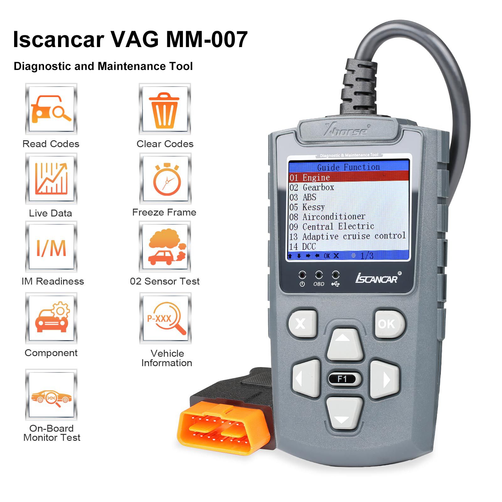 Xhorse Iscancar VAG-MM007 Diagnostic and Maintenance Tool Support Offline Refresh for VW, Audi, Skoda, Seat & MQB Mileage Correction