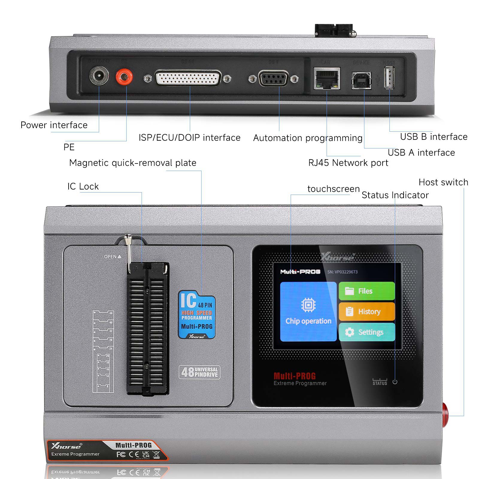 2025 Xhorse Multi Prog Multi-Prog Programmer XDMPG0GL Global Version Pro-level ECU TCU Programmer with Free MQB48 License Update Version of VVDI Prog