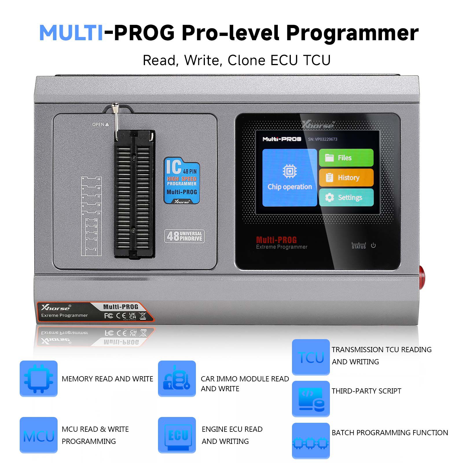 2025 Xhorse Multi Prog Multi-Prog Programmer XDMPG0GL Global Version Pro-level ECU TCU Programmer with Free MQB48 License Update Version of VVDI Prog