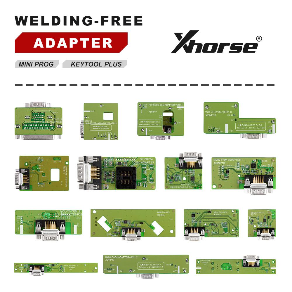 Xhorse VVDI Key Tool Plus Pad Plus Solder-Free Adapters and Cables Full Set XDNPP0CH 16pcs