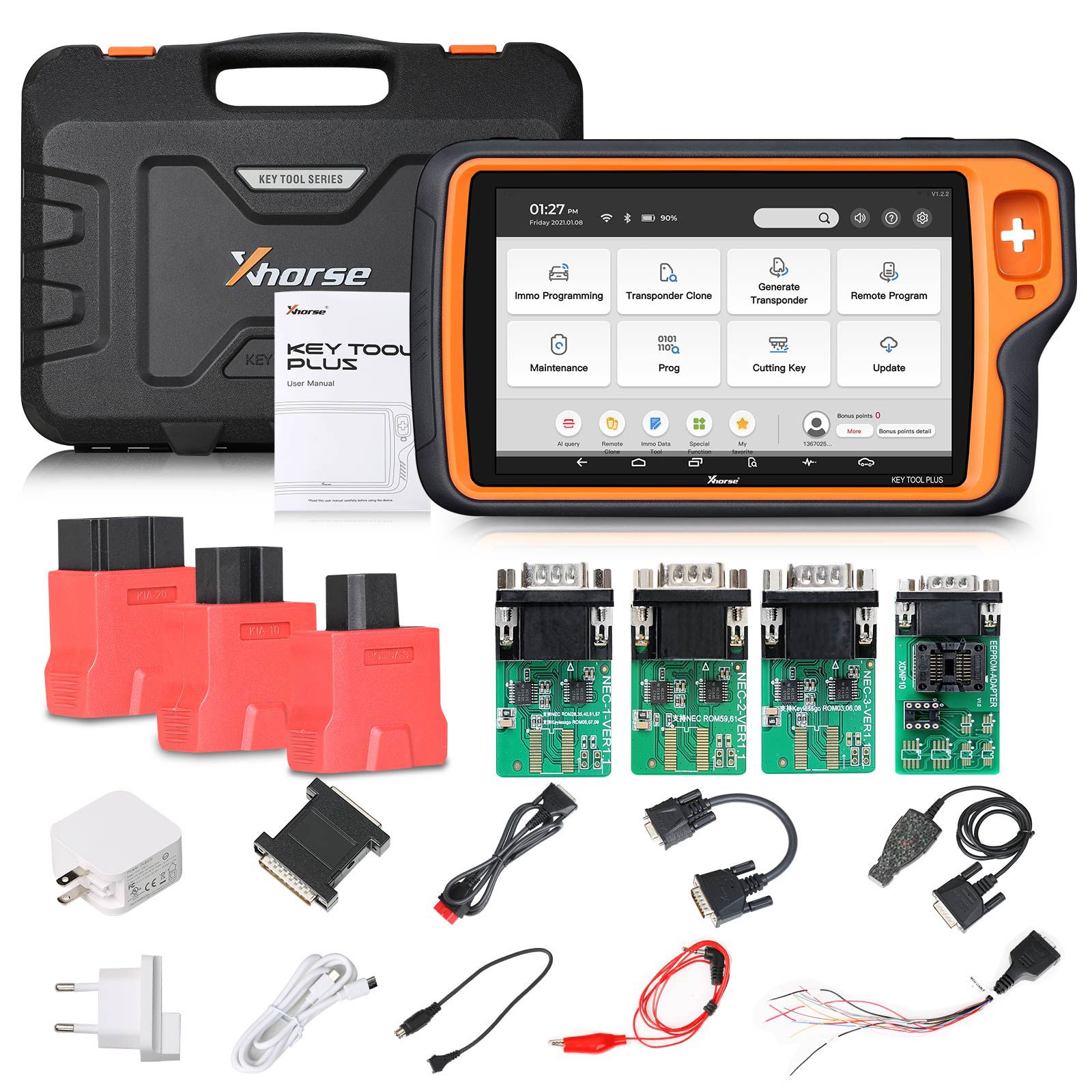 Xhorse VVDI Key Tool Plus Pad Global Advanced Full Version With VW MQB48-NEC35xx License, BMW Bench Read ISN and BMW Motorcycle License 