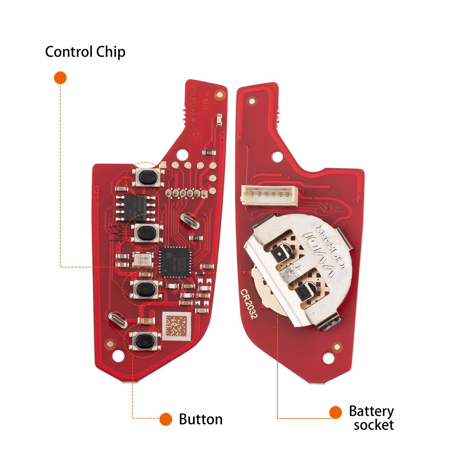 XHORSE XKCD06EN KAI.DLK 4 Buttons Second Generation Universal Wired Remote Key 5pcs/lot