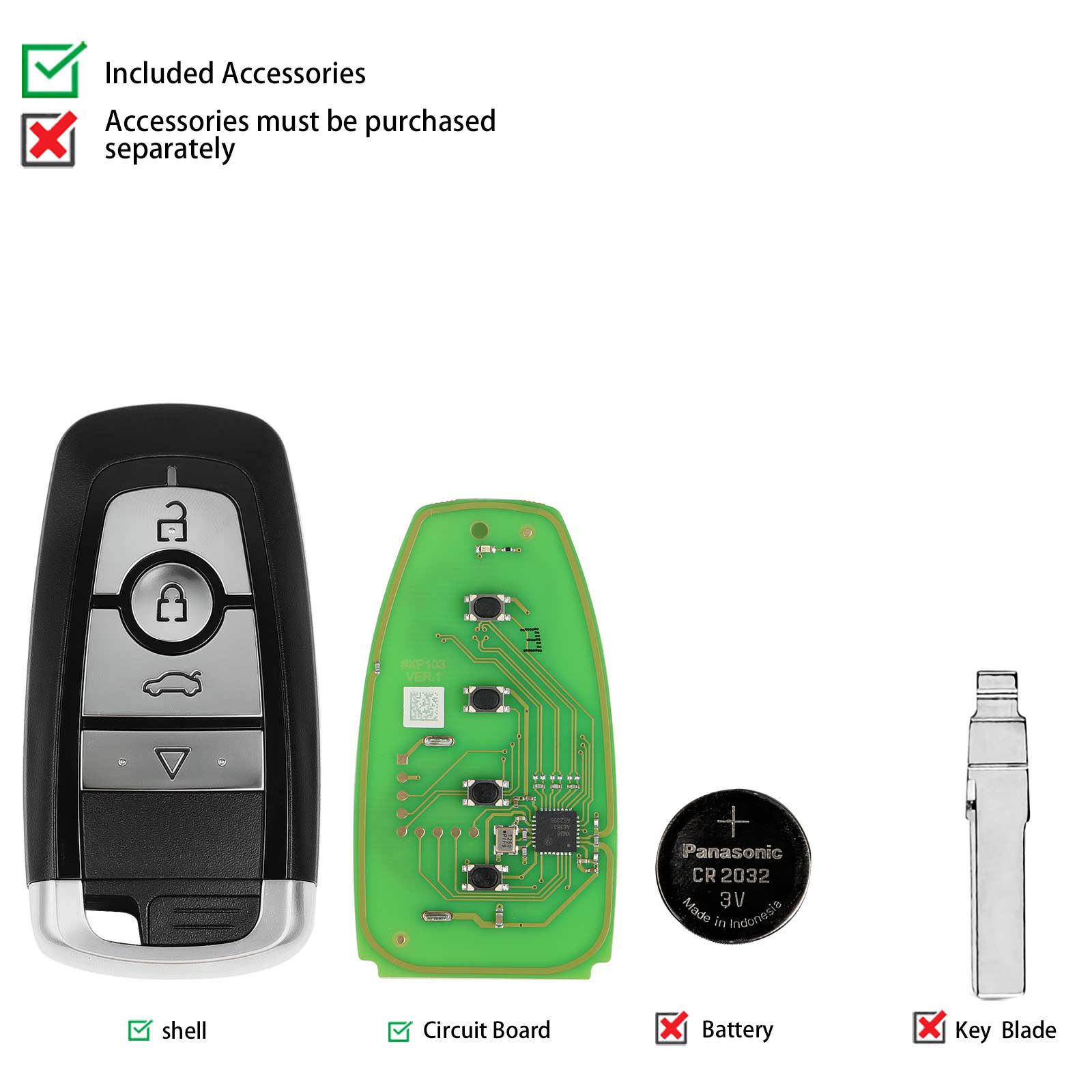 Xhorse XSFO02EN XM38 Series Universal Smart Key 5pcs/lot