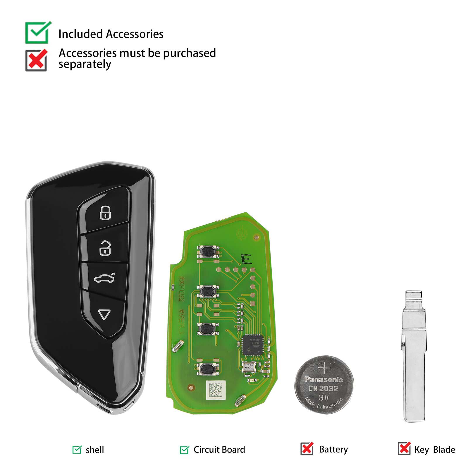 XHORSE XSGA80EN TOY.T XM38 Universal Smart Key 5pcs/lot