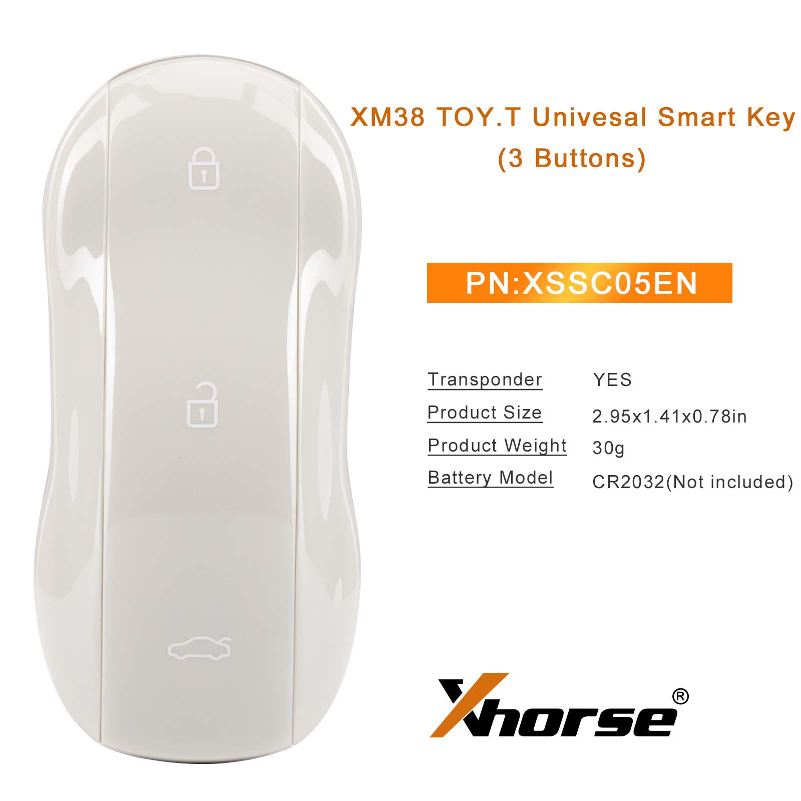 2025 XHORSE XSSC05EN XM38 TOY.T Univesal Smart Key Supercar Style Marble Grey Color 5pcs/lot