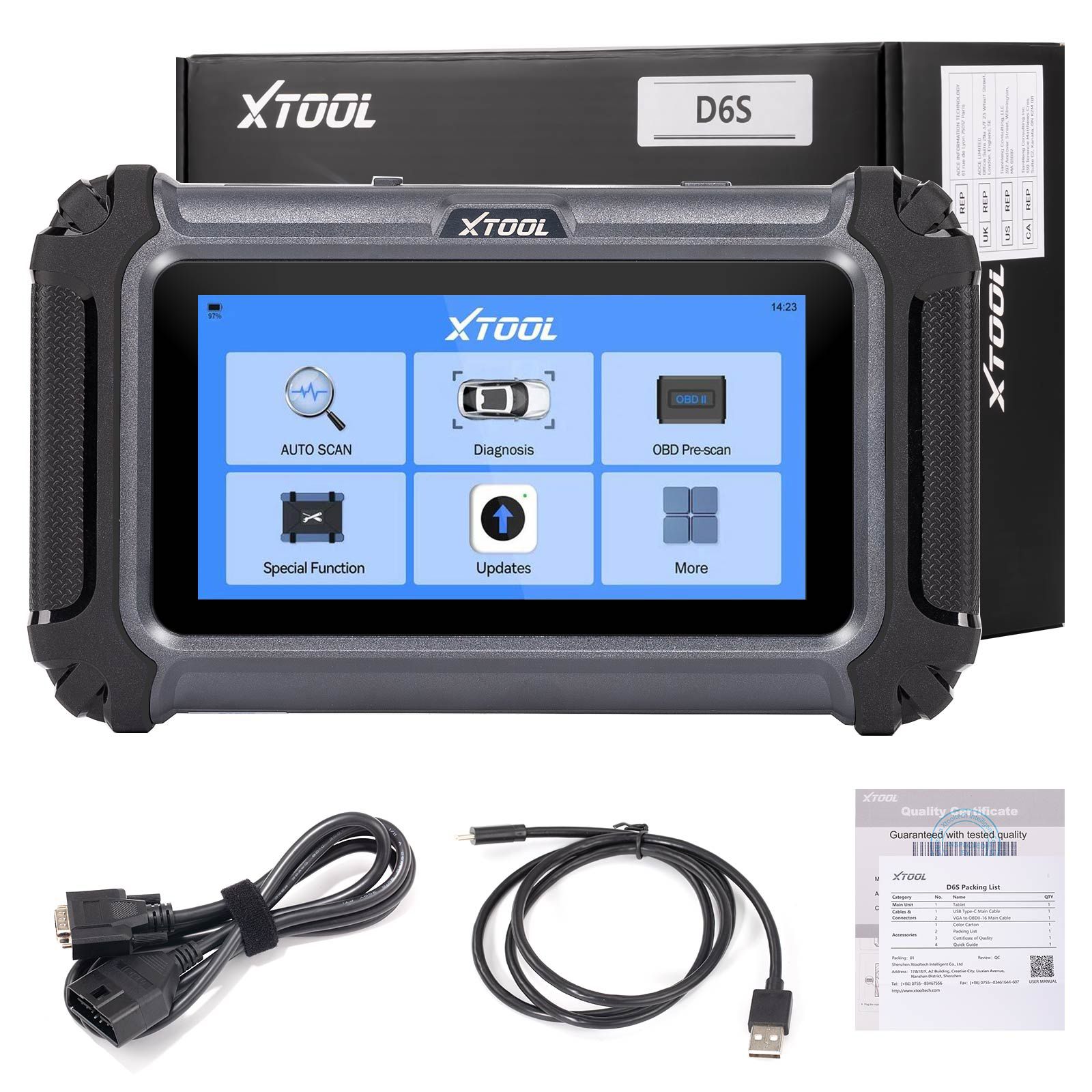 XTOOL D6S Full System Diagnostic Tool with 30 Maintenance Services Free Liftetime Update
