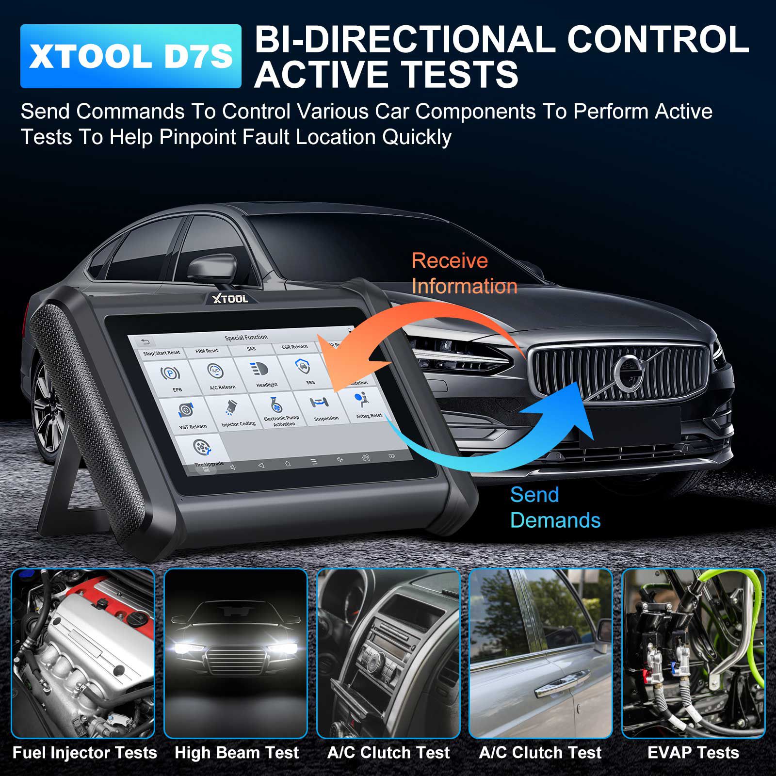 XTOOL D7S Diagnostic Tool Support DoIP & CAN FD, ECU Coding Bidirectional Scanner Key Programming, OE Full Diagnosis