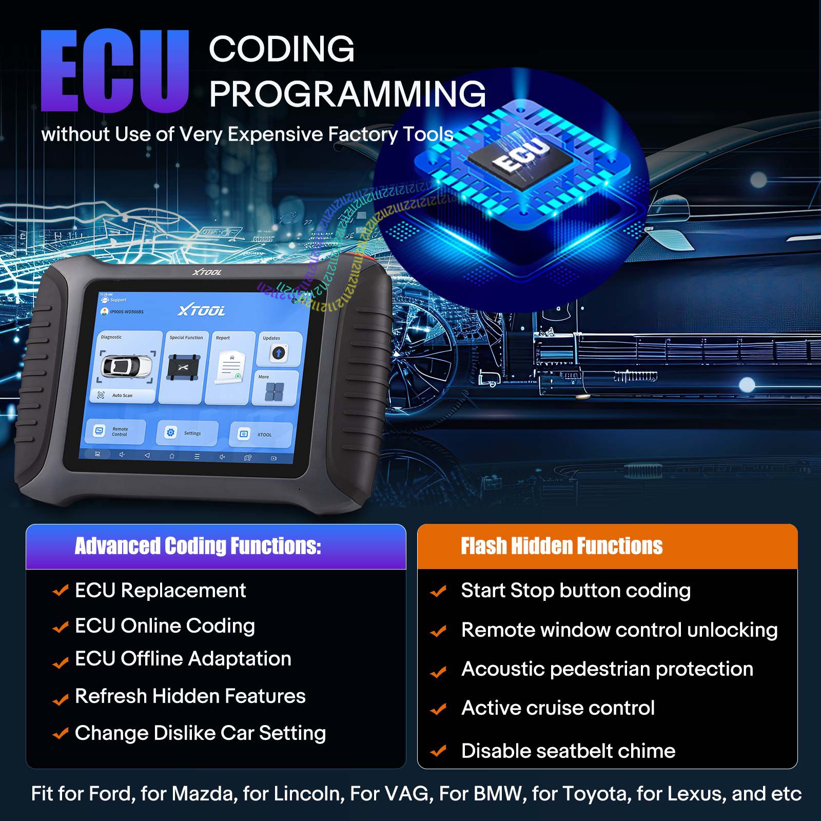 XTOOL InPlus IP900S Wireless Full System Diagnostic Scanner Support ECU Coding DOIP / CANFD Protocol & FCA AutoAuth upgraded Of D8S/ IP900