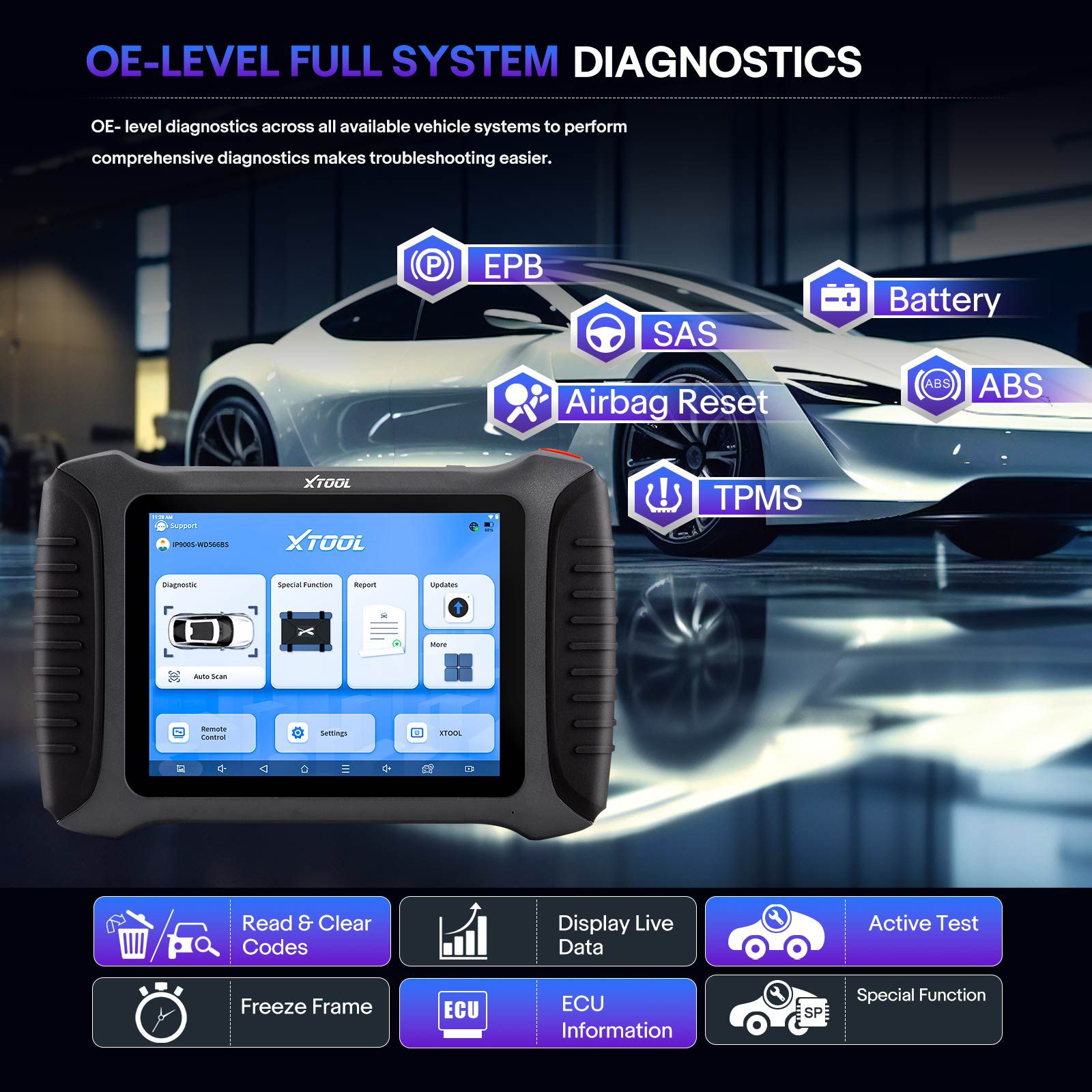 XTOOL InPlus IP900S Wireless Full System Diagnostic Scanner Support ECU Coding DOIP / CANFD Protocol & FCA AutoAuth upgraded Of D8S/ IP900