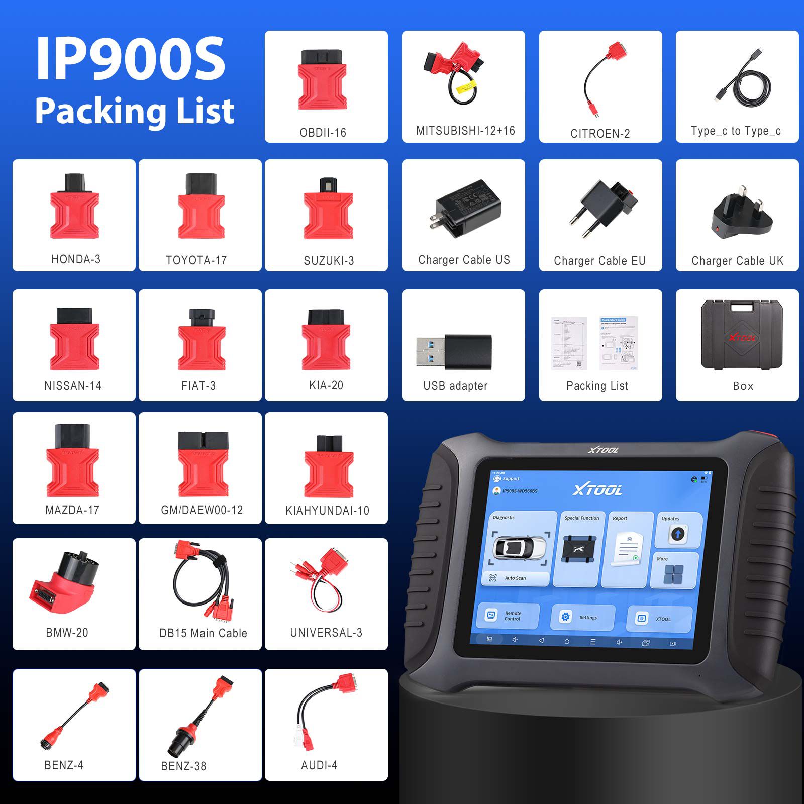 XTOOL InPlus IP900S Wireless Full System Diagnostic Scanner Support ECU Coding DOIP / CANFD Protocol & FCA AutoAuth upgraded Of D8S/ IP900