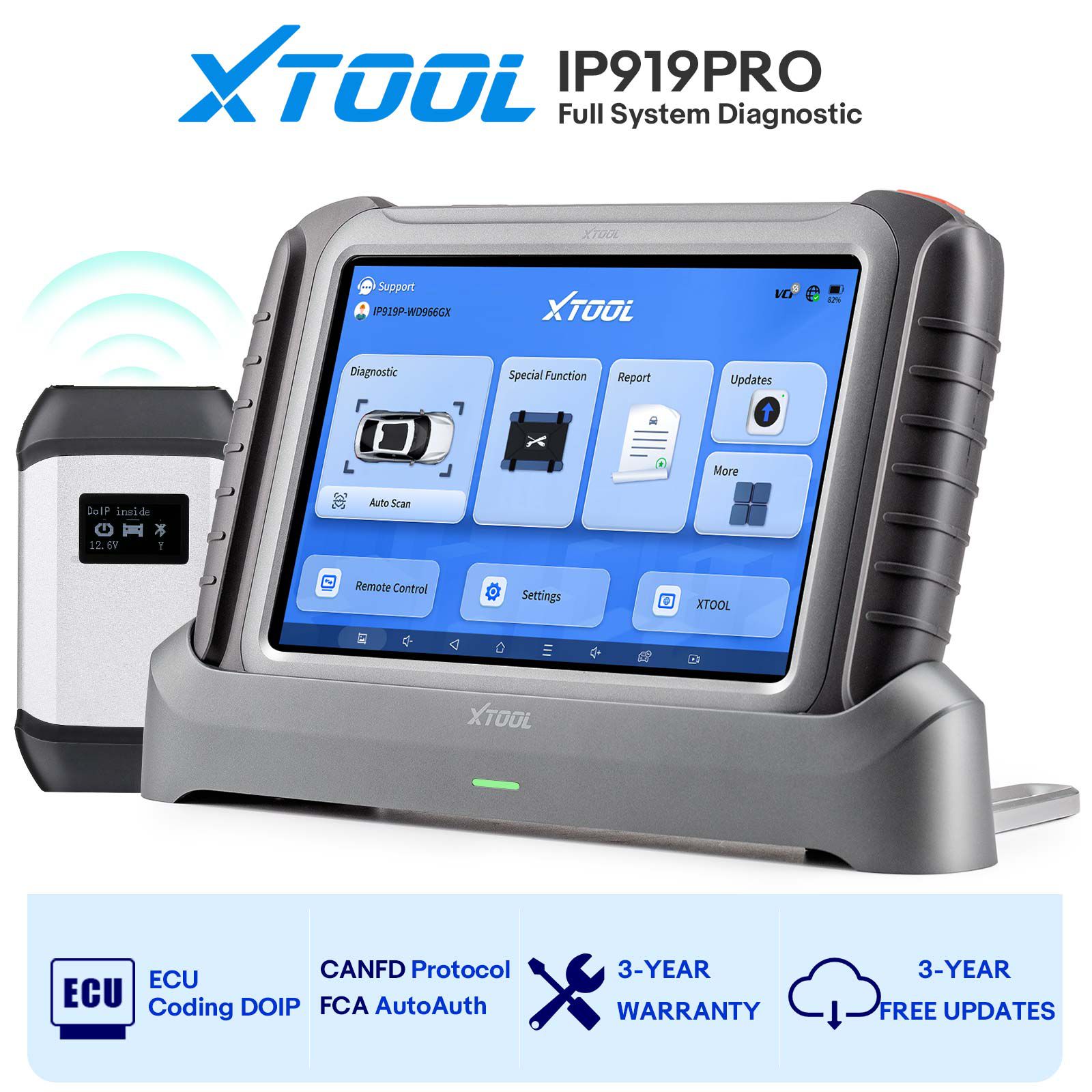 2025 XTOOL INPLUS IP919Pro All Systems Bidirectional Wireless Diagnostic Tool Support DOIP / CANFD & FCA, ECU Programming for BBV, Test Plan for BMW