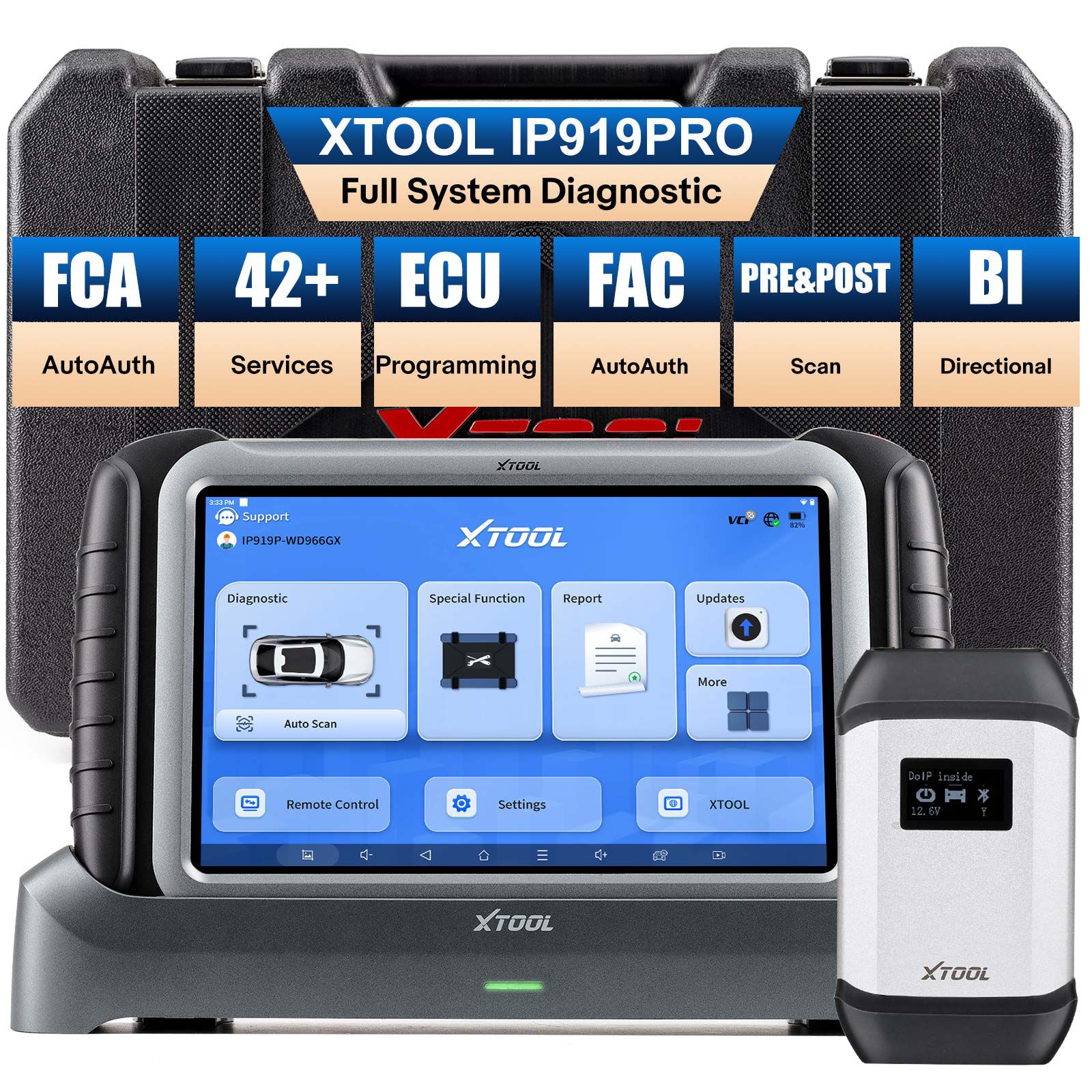 2025 XTOOL INPLUS IP919Pro All Systems Bidirectional Wireless Diagnostic Tool Support DOIP / CANFD & FCA, ECU Programming for BBV, Test Plan for BMW