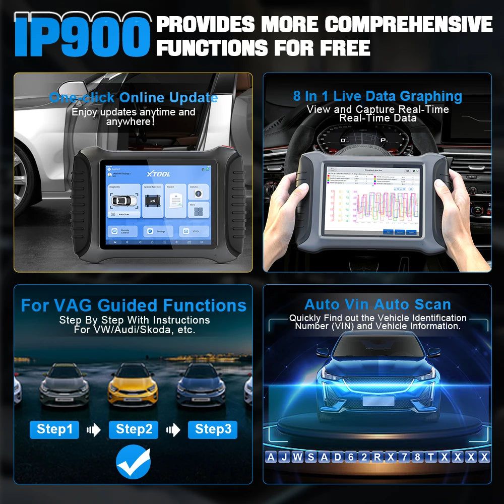 XTOOL InPlus IP900 OE-Level Full System Diagnostic Support ECU Coding DOIP / CANFD Protocol & FCA AutoAuth