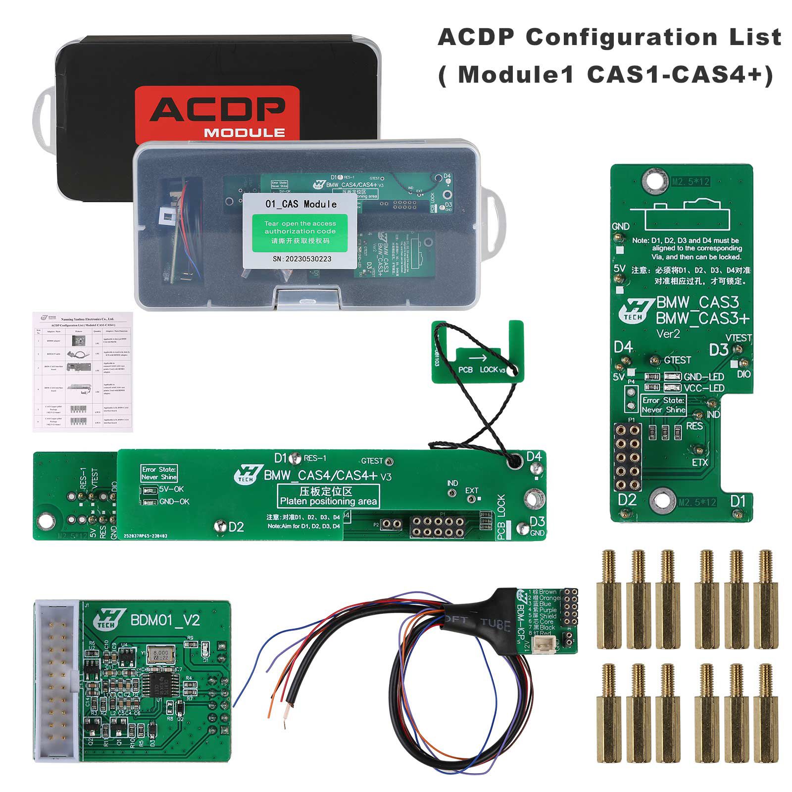 Yanhua Mini ACDP-2 BMW CAS Package with Module1 CAS Module and Module3 ISN Module and N20/N55/B38 Bench Interface Board