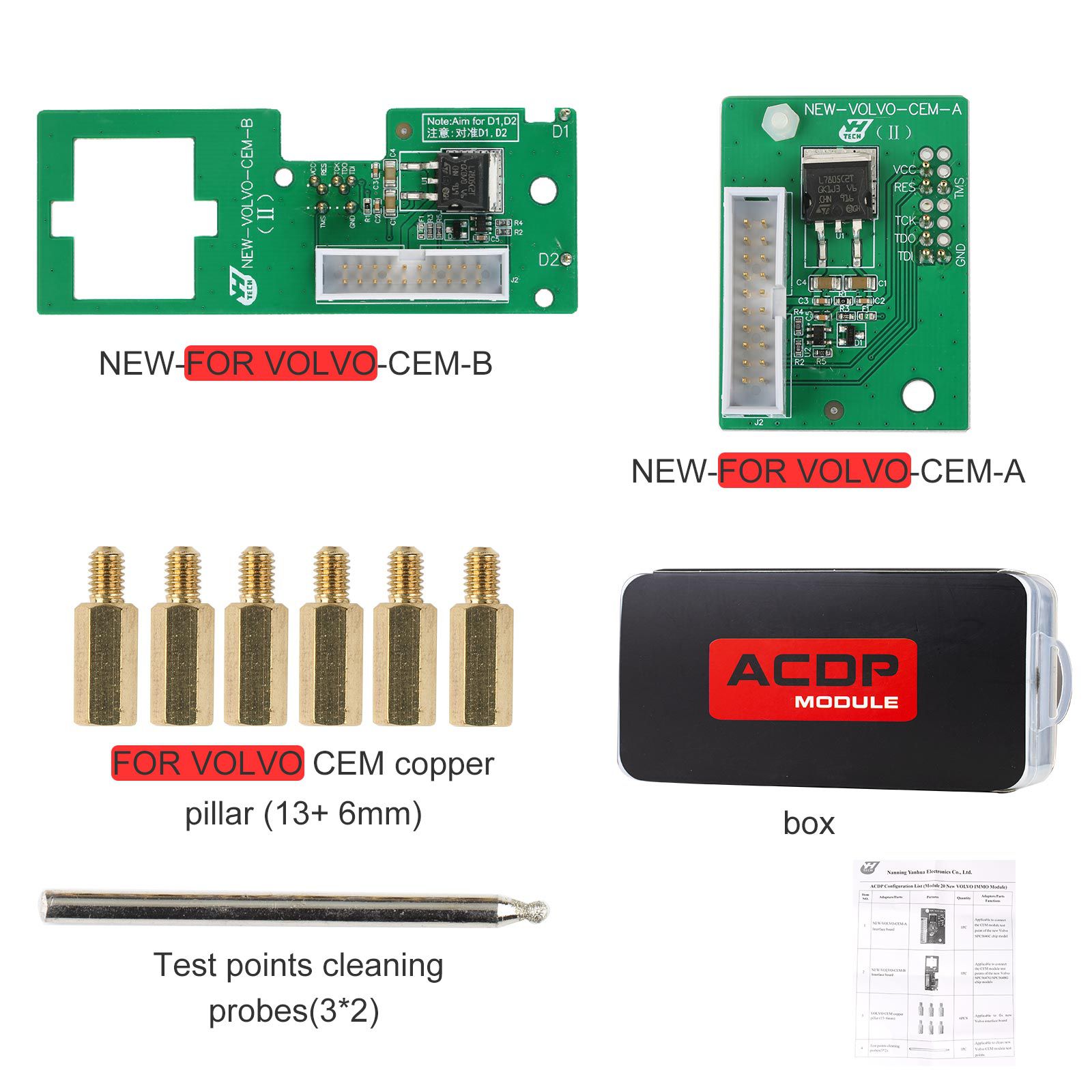 Yanhua Mini ACDP-2 for VOLVO Package with Module 12/20 Support Add Key and All Key Lost for Semi-keyless and Full-keyless (2015-2021)