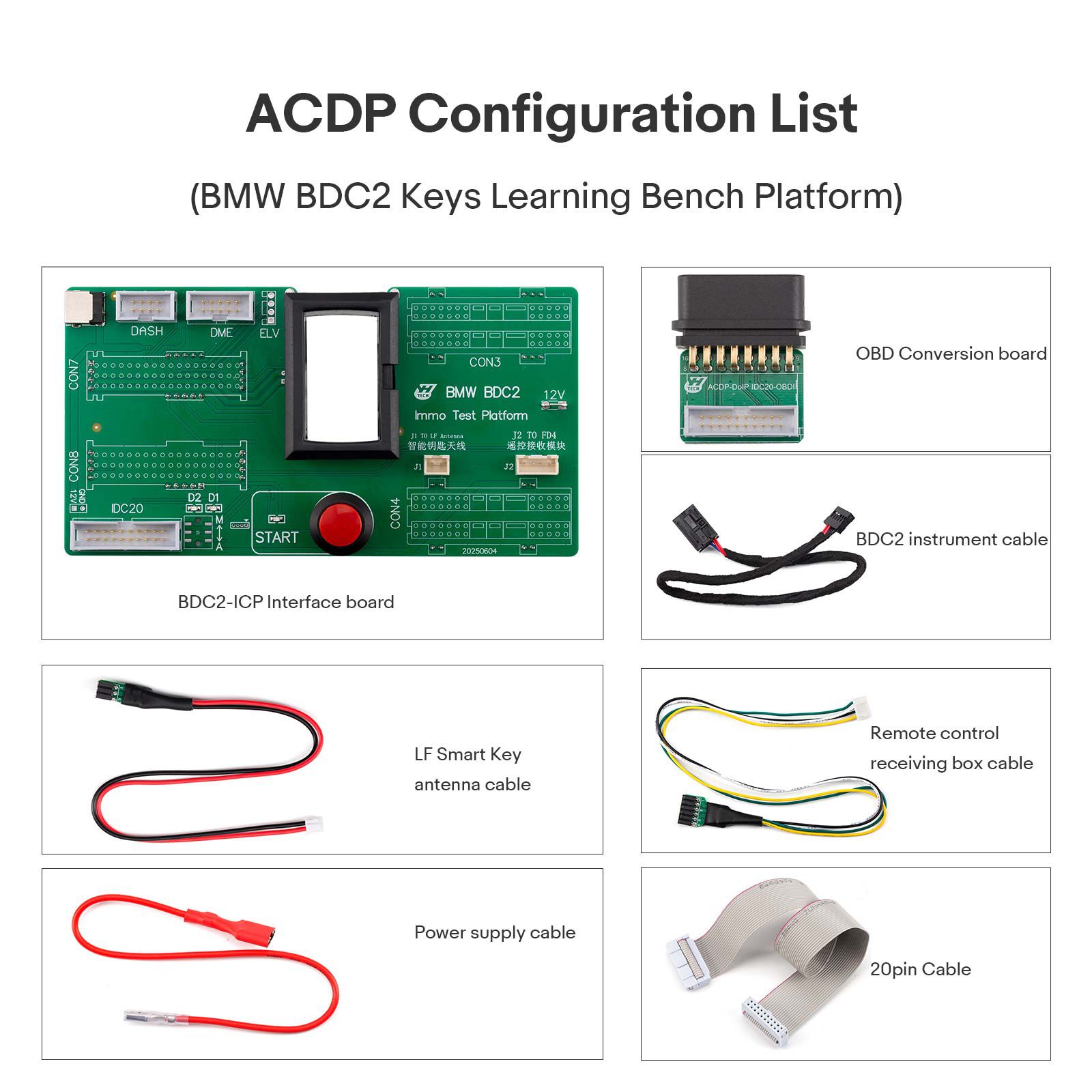 2025 Yanhua ACDP-2 BMW G Series Package ACDP2 Hardware + Module 38 + BDC2 All Key Lost Platform + BDC3 BCP interface Board
