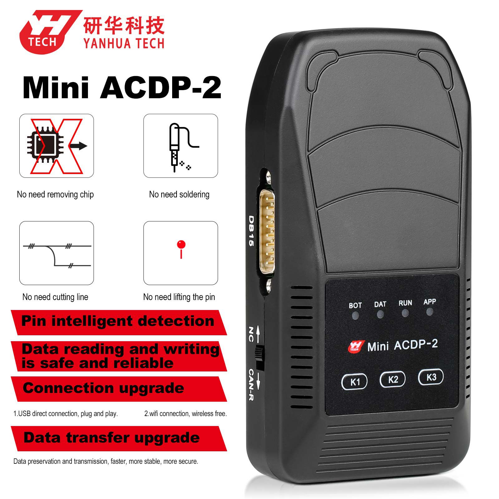 Yanhua Mini ACDP-2 Master with Module 19 for SH725XX Gearbox Clone Support ZF 8HP DQ380/DQ381 0DE,MB VGS-NAG3,BMW GETAG 7DCT and BMW TEMIC DKG