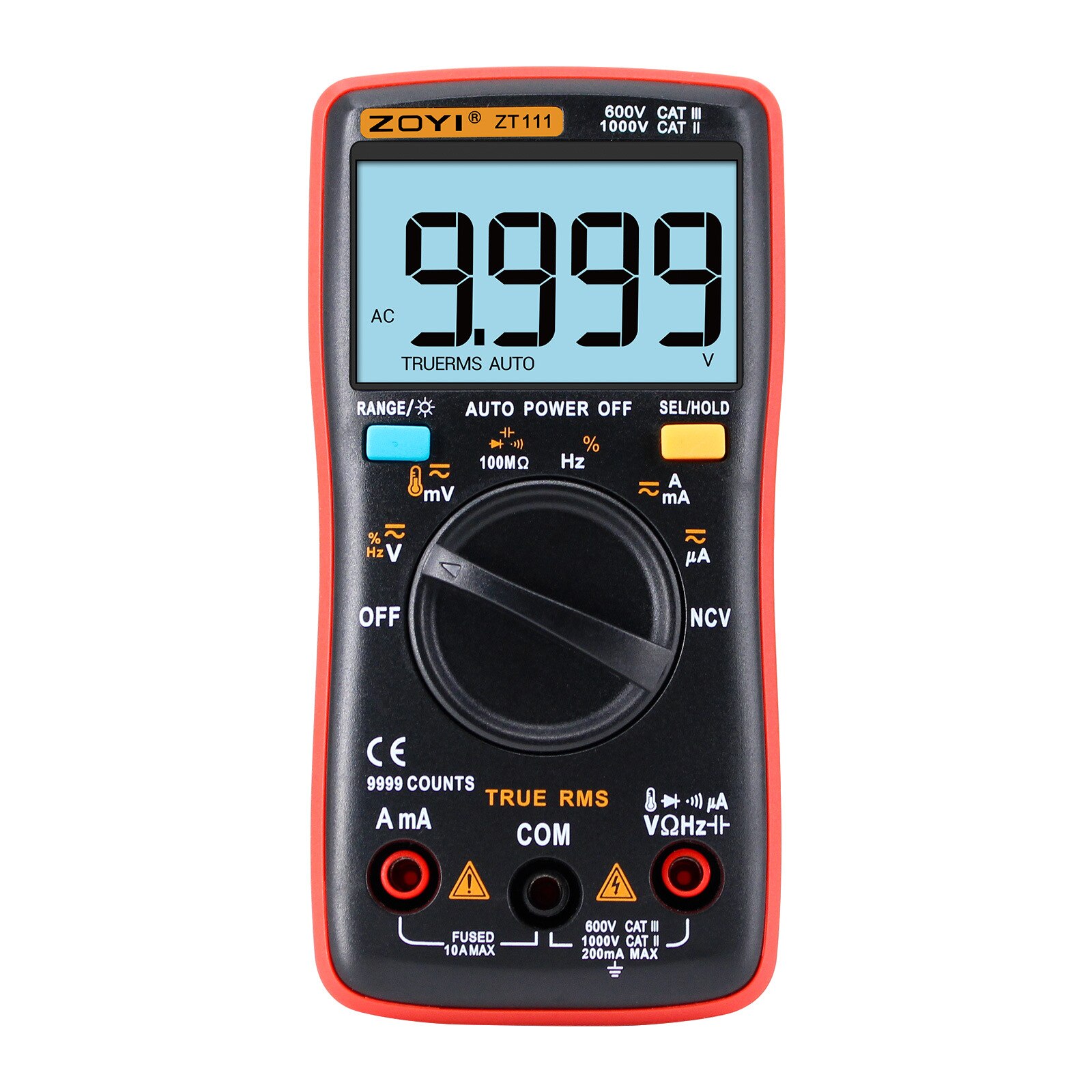 ZT111 Digital Multimeter Professional 9999-Count DC AC Voltage Current Tester True RMS NCV DC AC Voltmeter Capacitor Meter