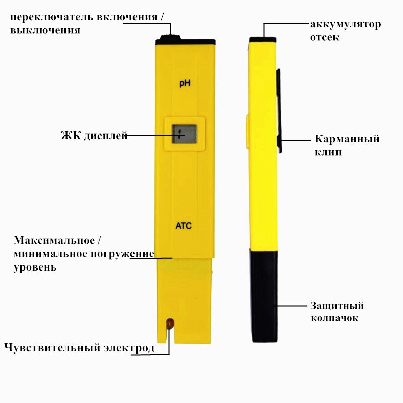 20pcs/lot Pocket Pen Water PH Meter
