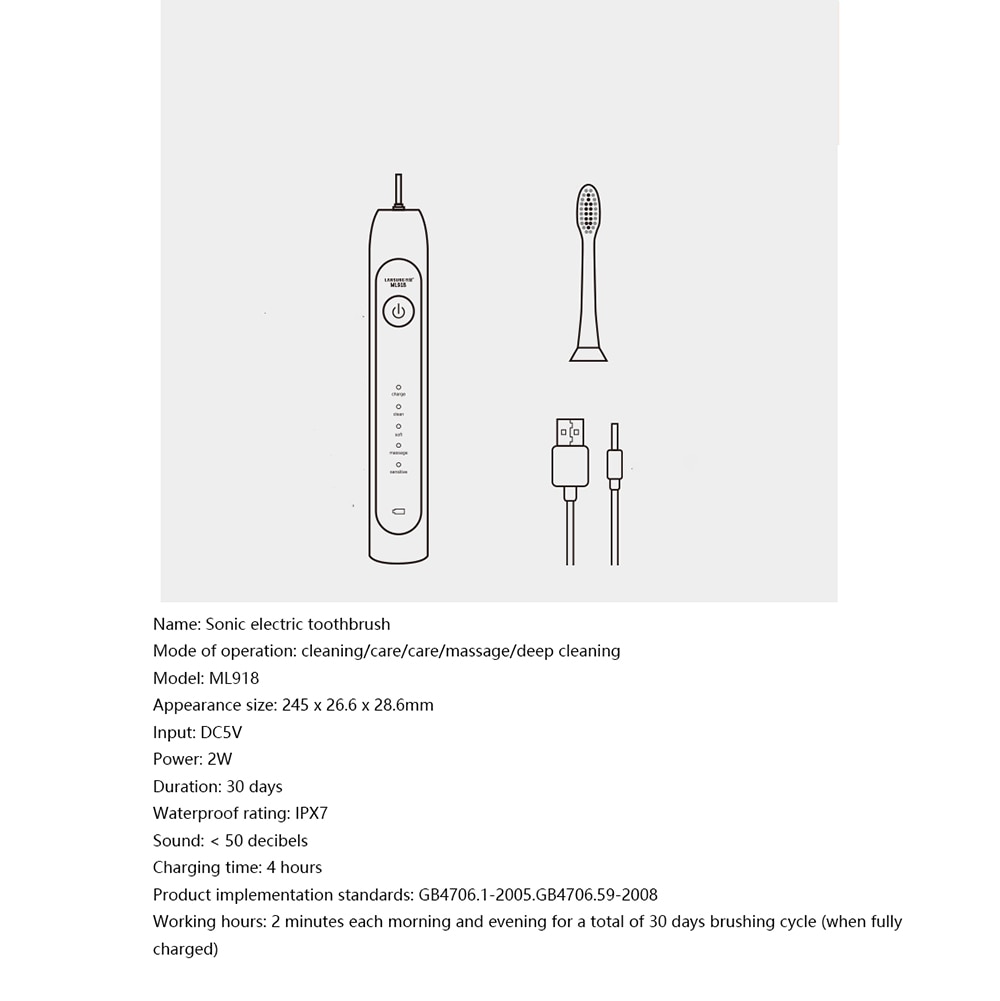 Adult Electric Toothbrush Student Rechargeable Fully Aut
