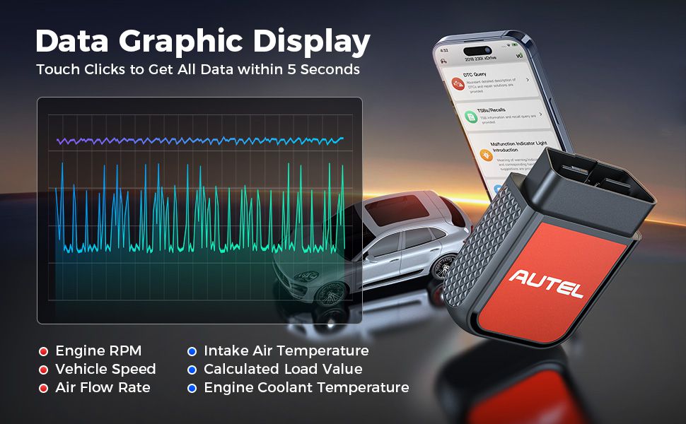 AP2500E Code Reader with OBD Live Data Stream