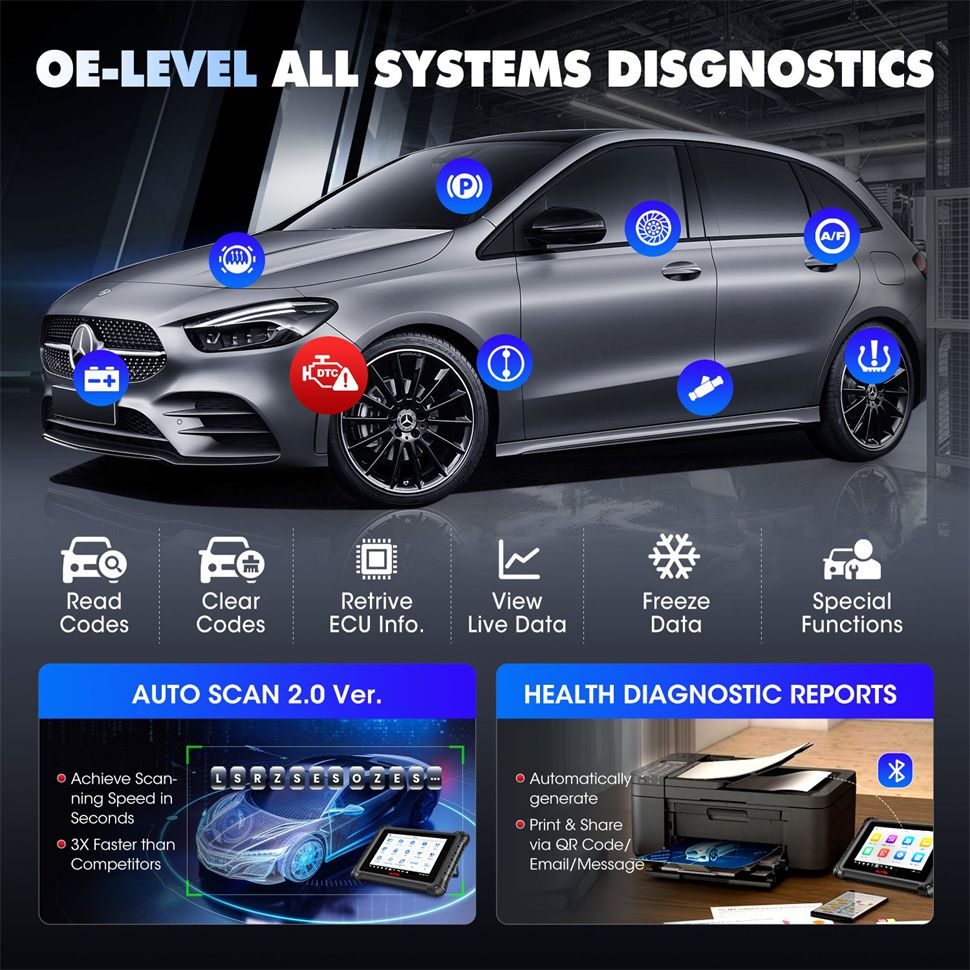 Autel MaxiDAS DS900BT DS900-BT Wireless Diagnostic Scanner
