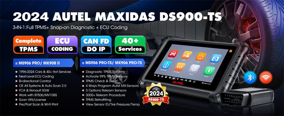 Autel MaxiDAS DS900TS DS900-TS Wireless TPMS Diagnostic Tool Advanced ECU Coding OE All System Diagnosis 40+ Services