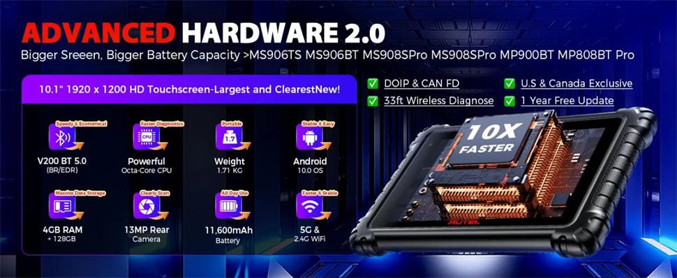 Autel Maxisys MS906 Max Diagnostic Scanner Advanced ECU Coding 40+ Reset Services